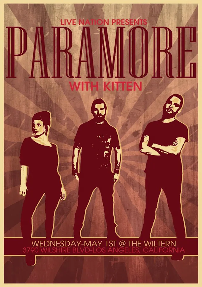 Vintažinis Paramore koncerto plakatas – vintažinis koncerto plakatas | Framein