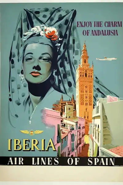 Vintažinis kelionių plakatas Andalusia Iberia – vintažinis kelionių plakatas | Framein