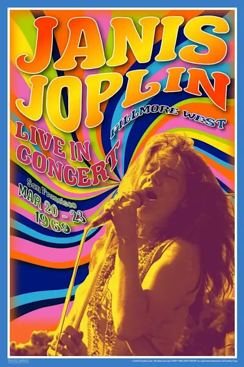 Vintažinis Janis Joplin (2) koncerto plakatas – vintažinis koncerto plakatas | Framein