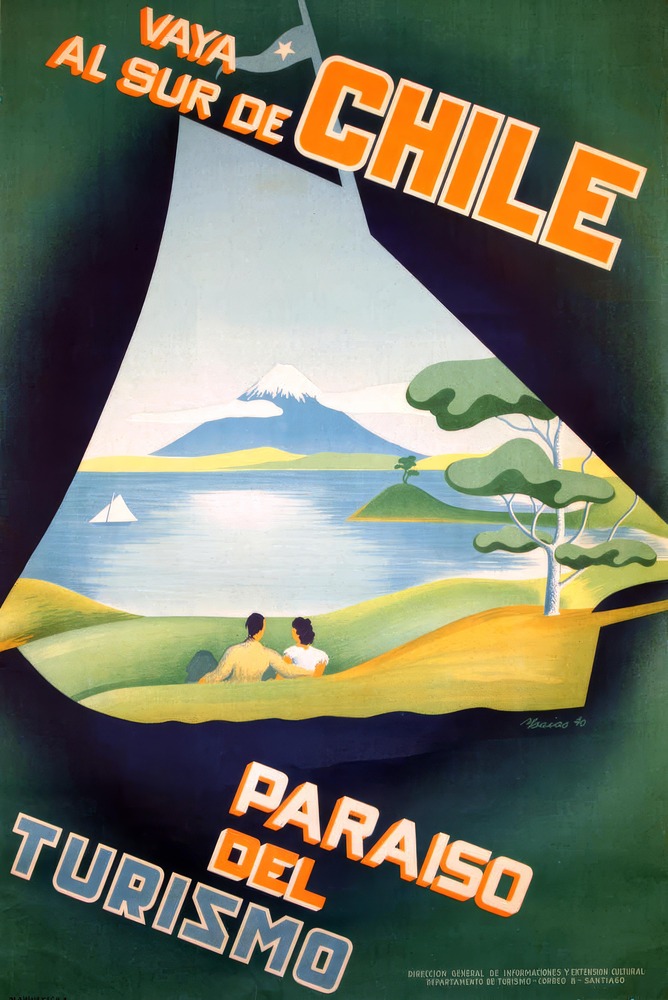 Vintažinis kelionių plakatas Chile 1940 – vintažinis kelionių plakatas | Framein