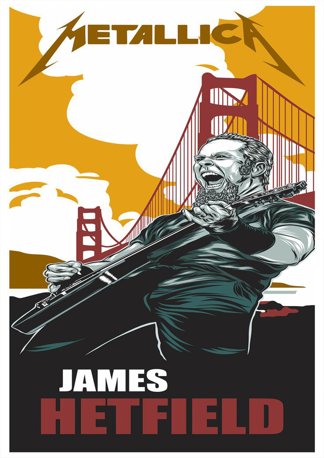 Vintažinis James Hetfield koncerto plakatas – vintažinis koncerto plakatas | Framein