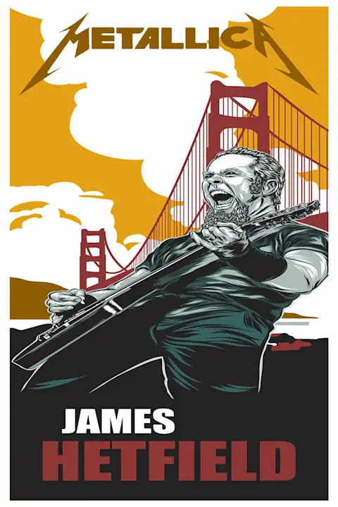 Vintažinis James Hetfield koncerto plakatas – vintažinis koncerto plakatas | Framein