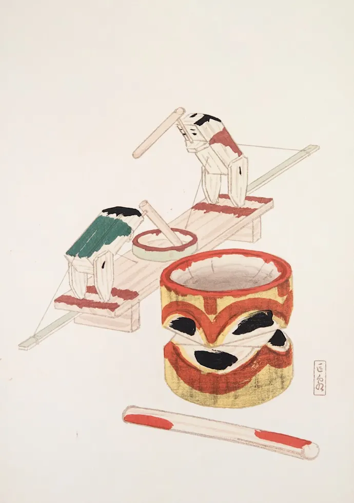 Japoniškas menas Kawasaki Kyosen Japanese Toys Pl.101 (1919) – japoniško meno plakatas | Framein