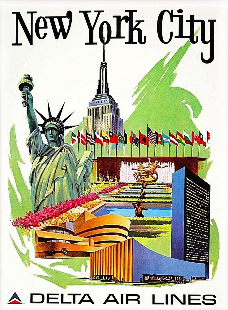 Vintažinis kelionių plakatas New York City – vintažinis kelionių plakatas | Framein