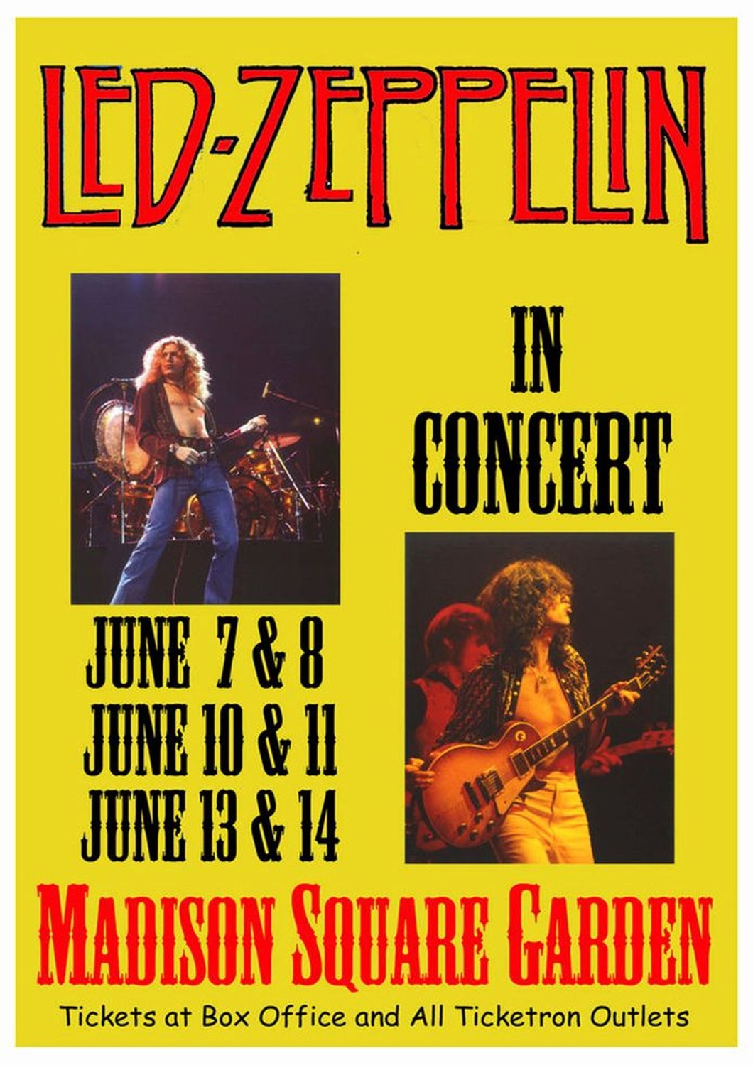 Vintažinis Led Zeppelin (7) koncerto plakatas – vintažinis koncerto plakatas | Framein
