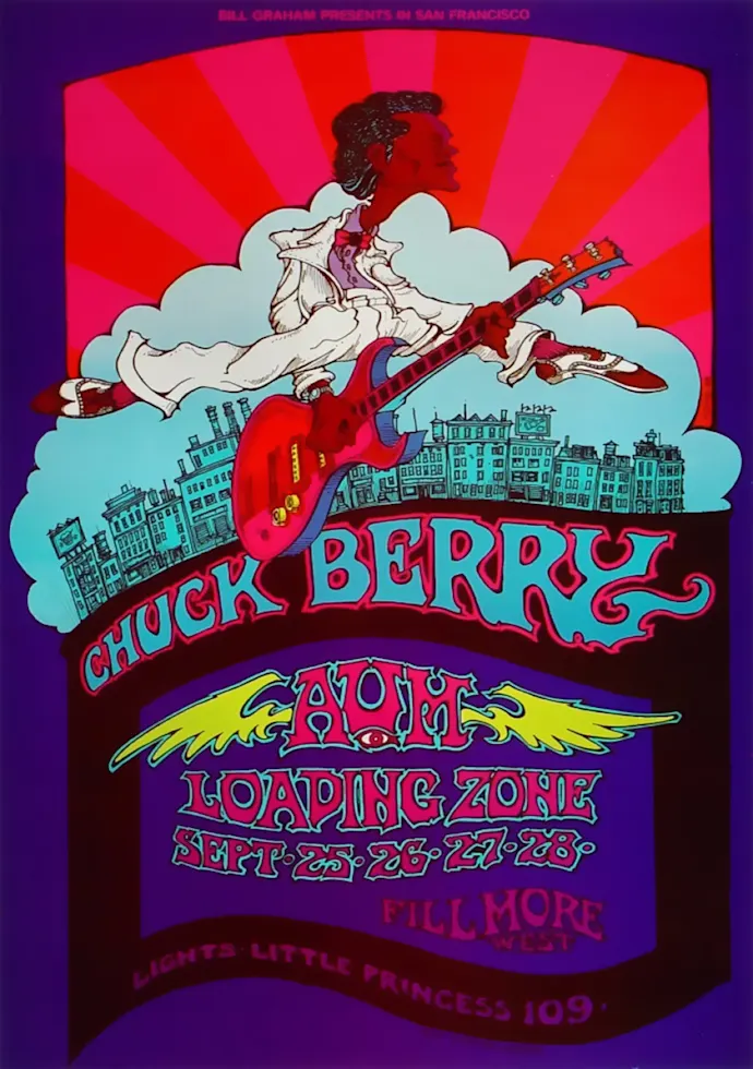 Vintažinis Chuck Berry koncerto plakatas – vintažinis koncerto plakatas | Framein