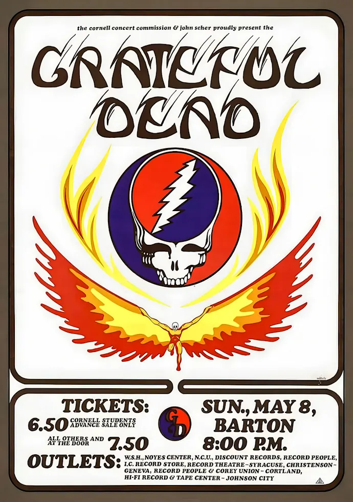 Vintažinis Grateful Dead koncerto plakatas – vintažinis koncerto plakatas | Framein