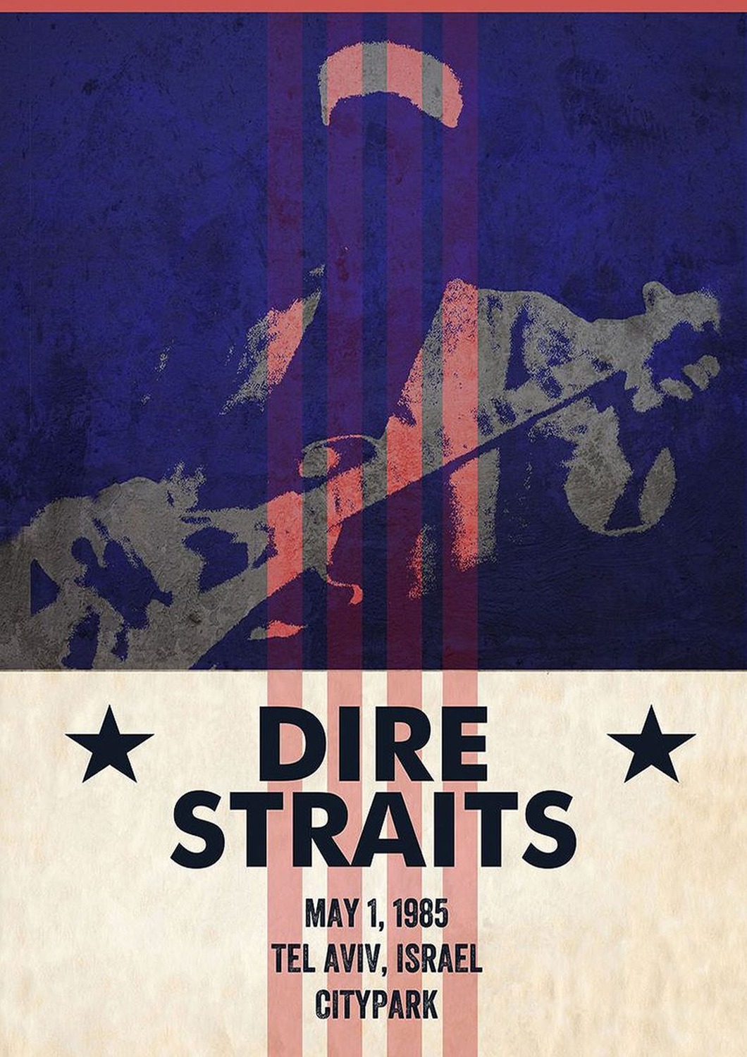 Vintažinis Dire Straits koncerto plakatas – vintažinis koncerto plakatas | Framein