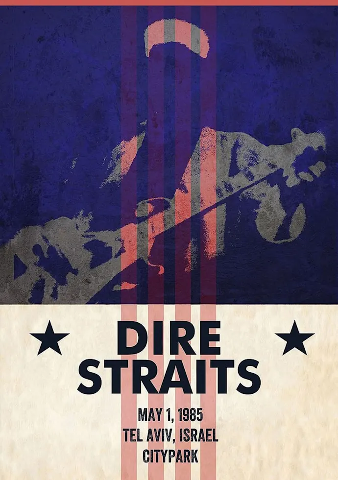 Vintažinis Dire Straits koncerto plakatas – vintažinis koncerto plakatas | Framein