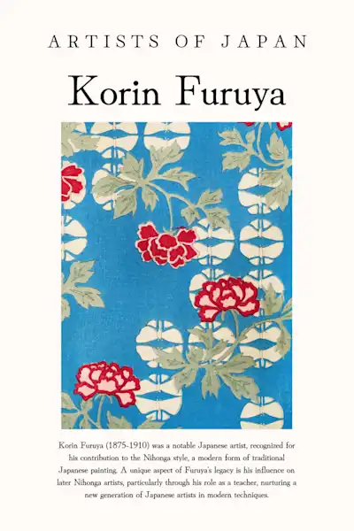 Japonų menininkas Korin Furuya – japoniško meno plakatas | Framein