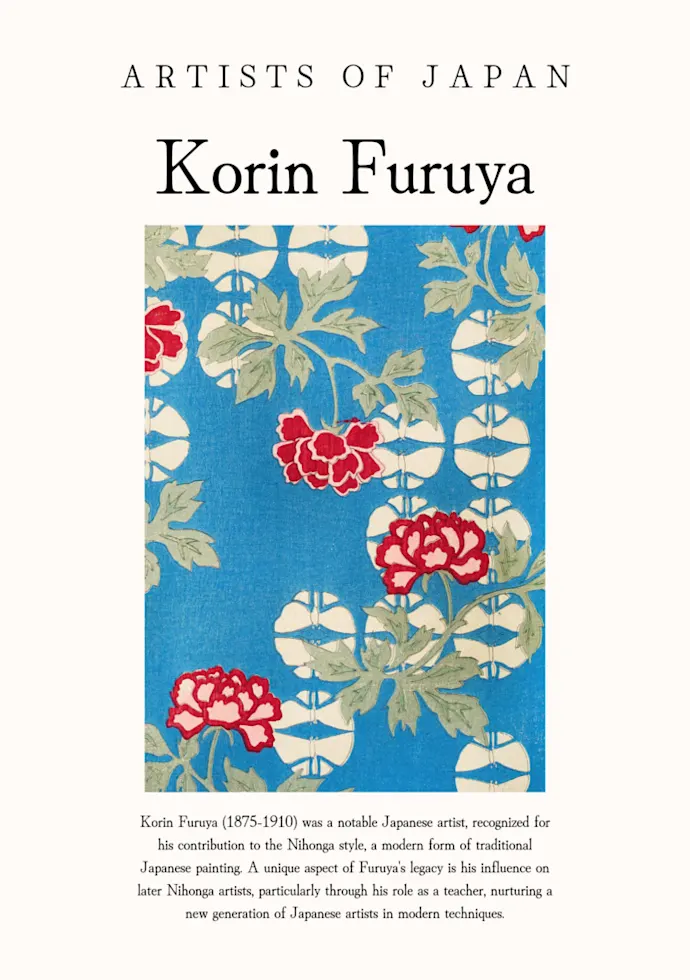 Japonų menininkas Korin Furuya – japoniško meno plakatas | Framein