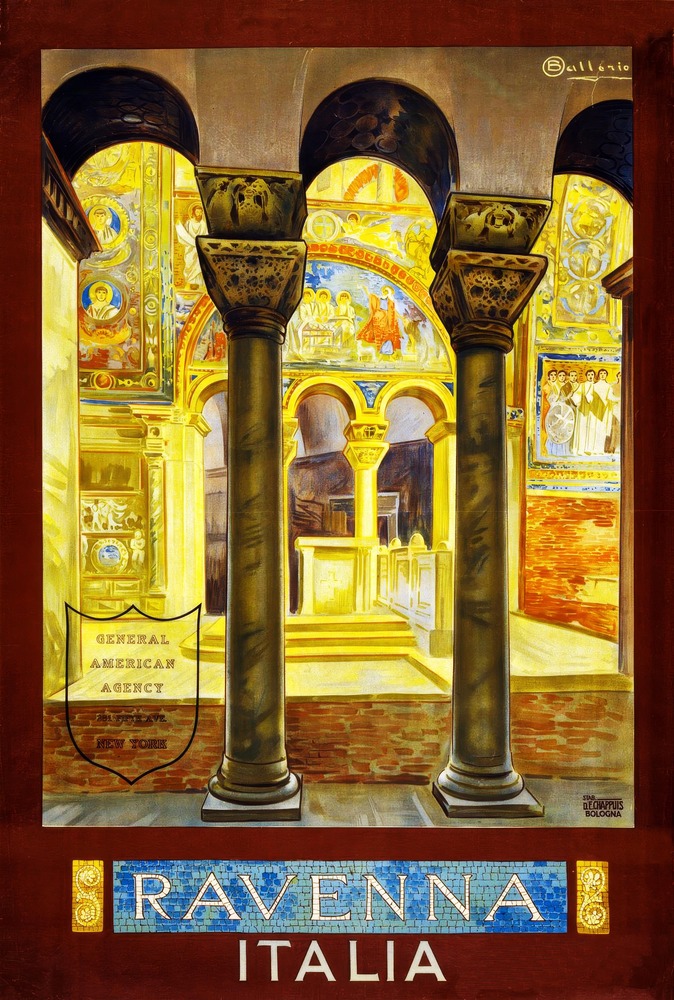 Vintažinis kelionių plakatas Ravenna Italia 1910 – vintažinis kelionių plakatas | Framein