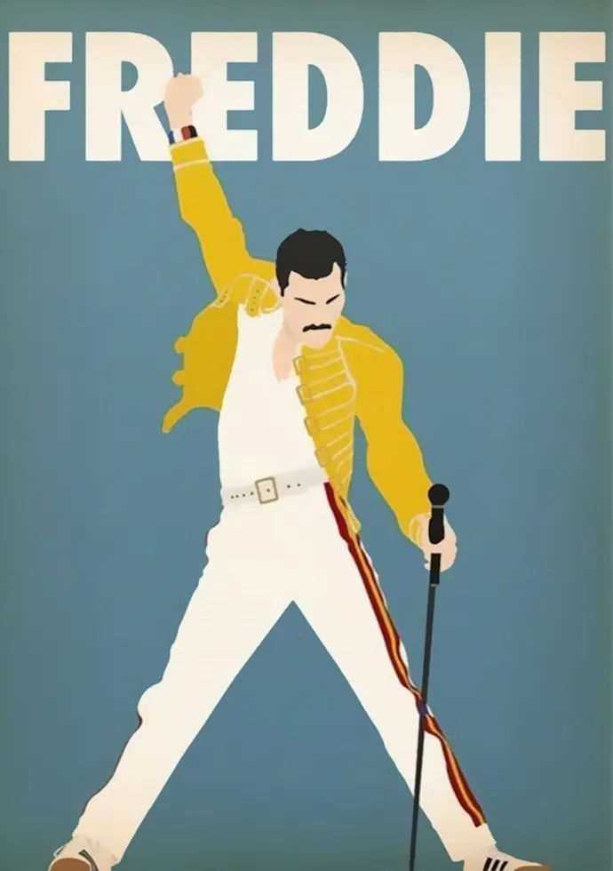Vintažinis Freddie Mercury koncerto plakatas – vintažinis koncerto plakatas | Framein