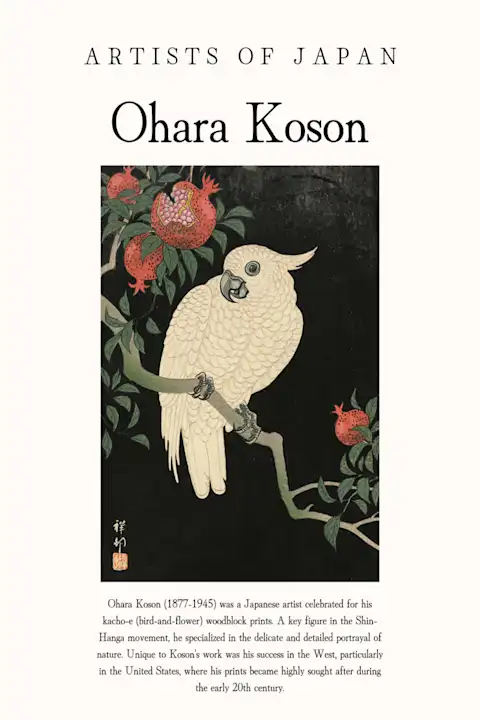 Japonų menininkas Ohara Koson – japoniško meno plakatas | Framein