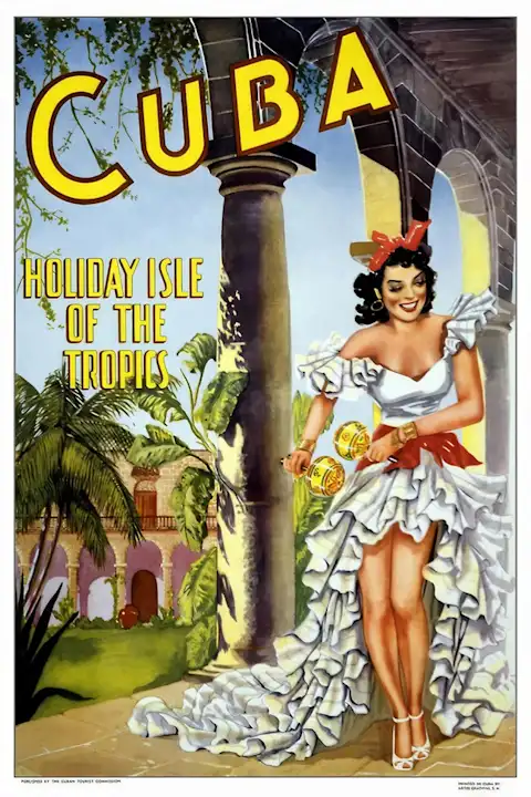 Vintažinis kelionių plakatas Cuba Holiday Isle of the Tropics – vintažinis kelionių plakatas | Framein