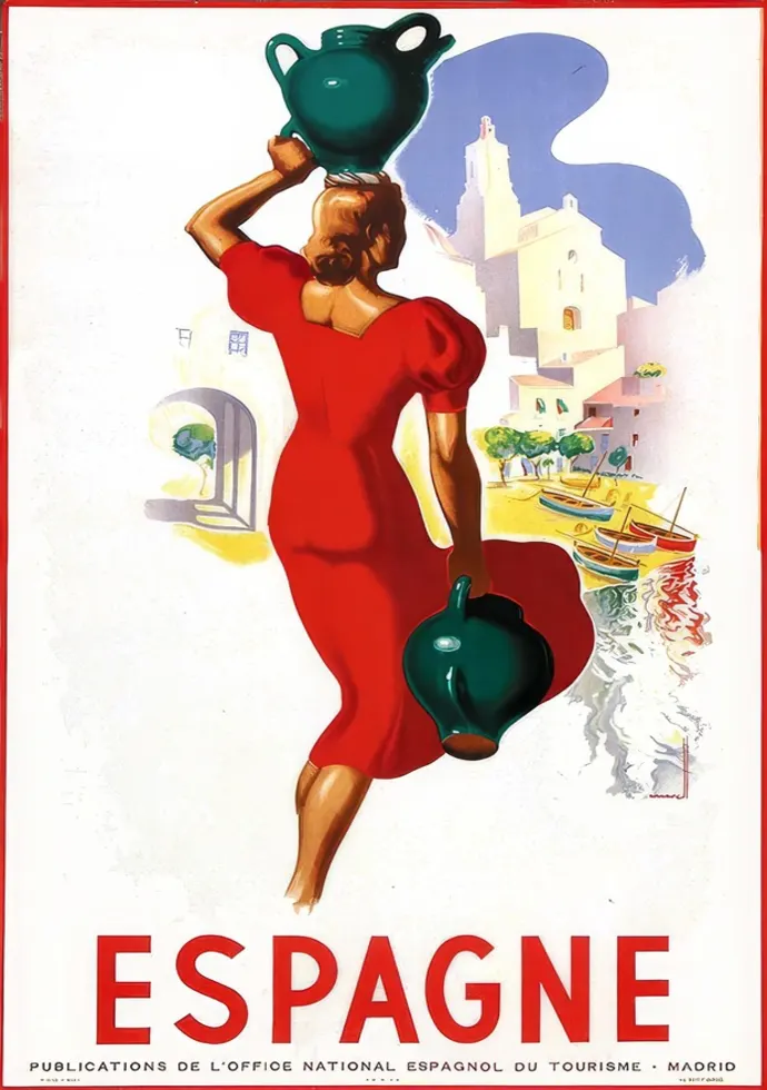 Vintažinis kelionių plakatas Espagne 1938jpg – vintažinis kelionių plakatas | Framein
