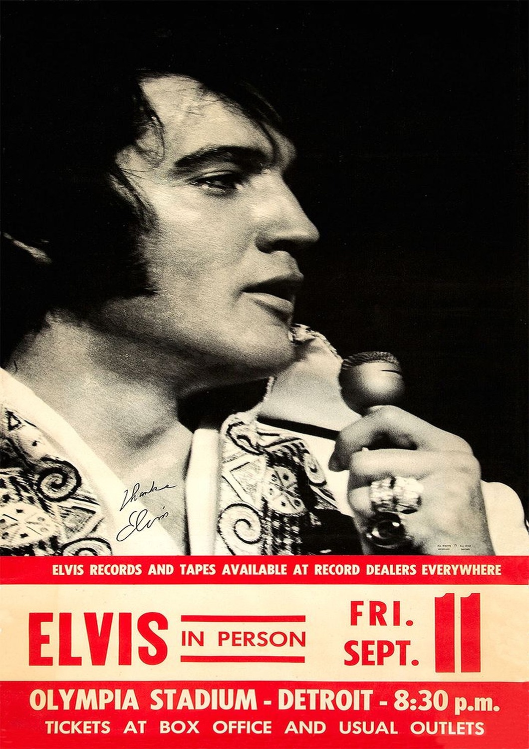 Vintažinis Elvis Presley (3) koncerto plakatas – vintažinis koncerto plakatas | Framein