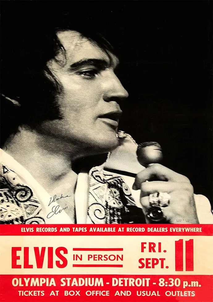Vintažinis Elvis Presley (3) koncerto plakatas – vintažinis koncerto plakatas | Framein
