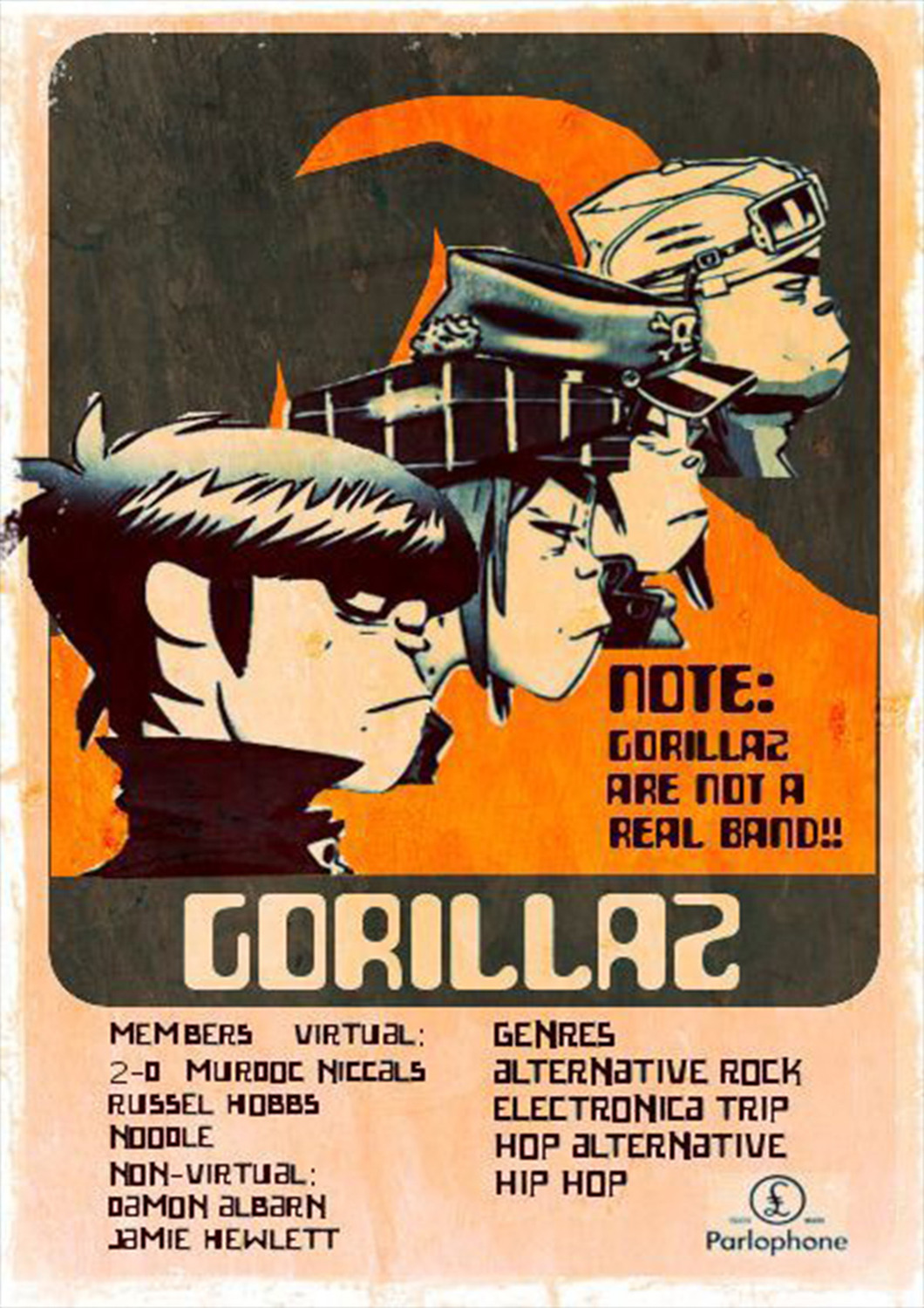 Vintažinis Gorillas koncerto plakatas – vintažinis koncerto plakatas | Framein