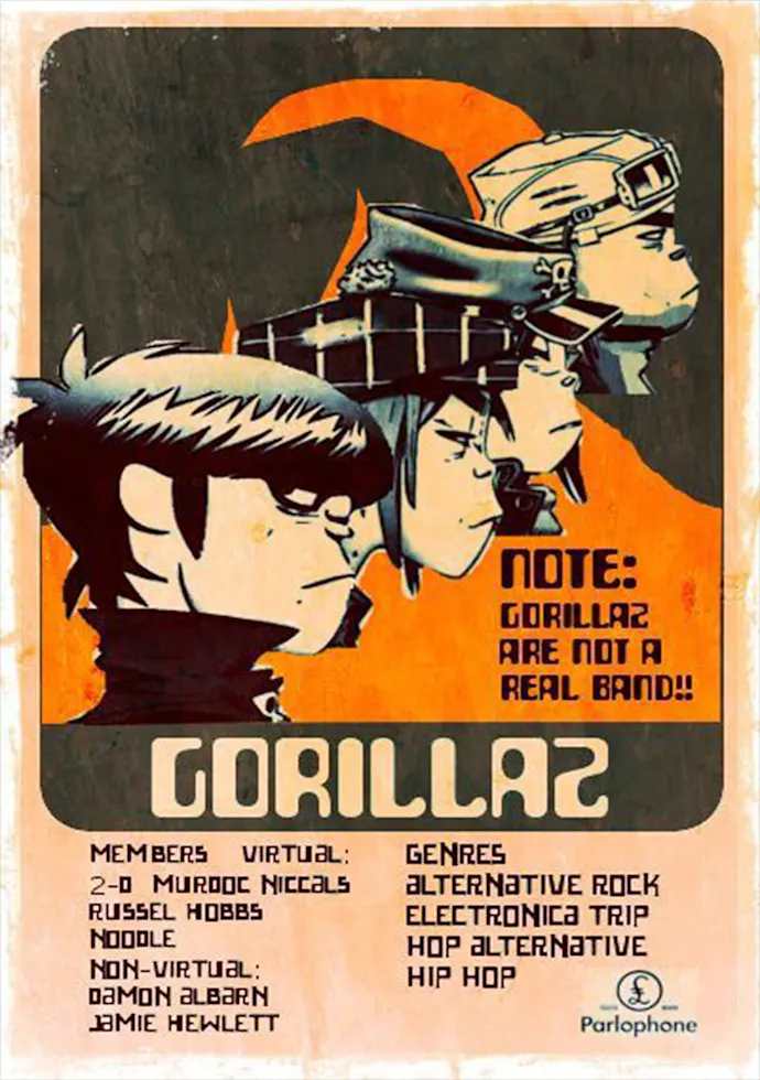 Vintažinis Gorillas koncerto plakatas – vintažinis koncerto plakatas | Framein