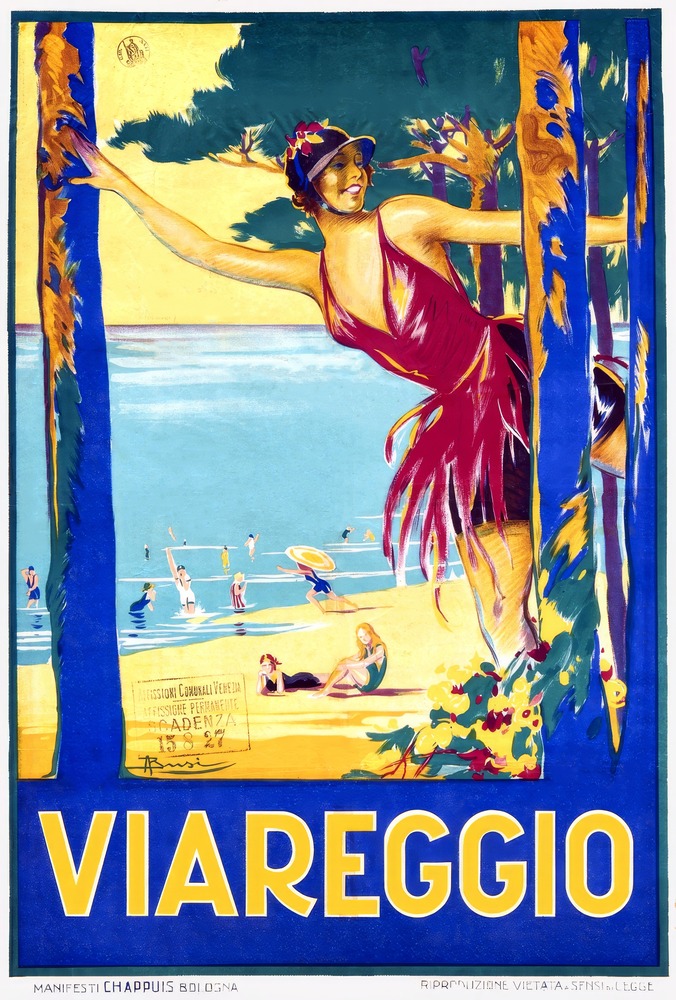 Vintažinis kelionių plakatas Viareggio 1927 – vintažinis kelionių plakatas | Framein
