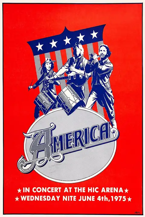 Vintažinis America koncerto plakatas – vintažinis koncerto plakatas | Framein