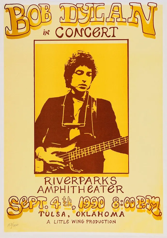 Vintažinis Bob Dylan koncerto plakatas – vintažinis koncerto plakatas | Framein