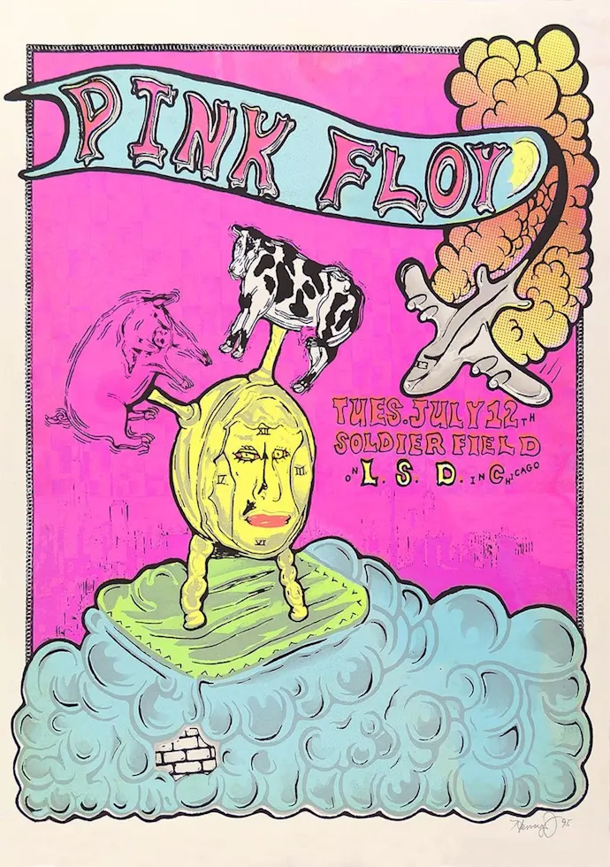 Vintažinis Pink Floyd (13) koncerto plakatas – vintažinis koncerto plakatas | Framein