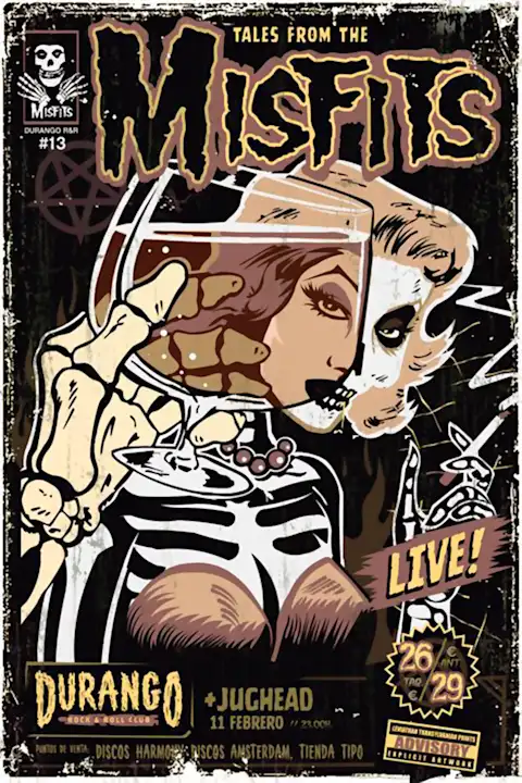 Vintažinis Misfits koncerto plakatas – vintažinis koncerto plakatas | Framein