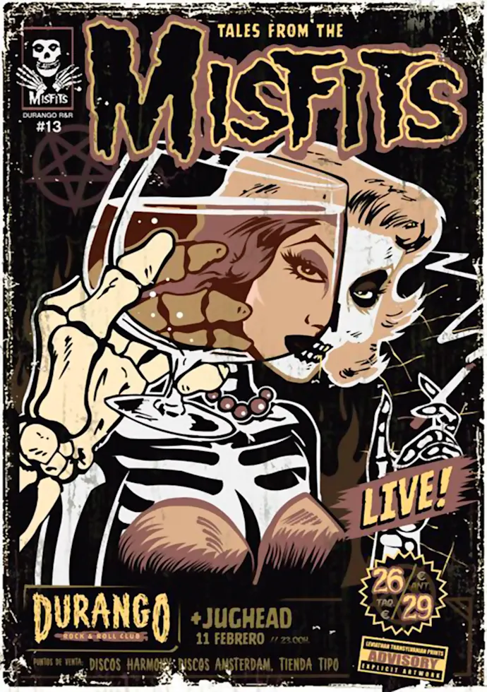 Vintažinis Misfits koncerto plakatas – vintažinis koncerto plakatas | Framein