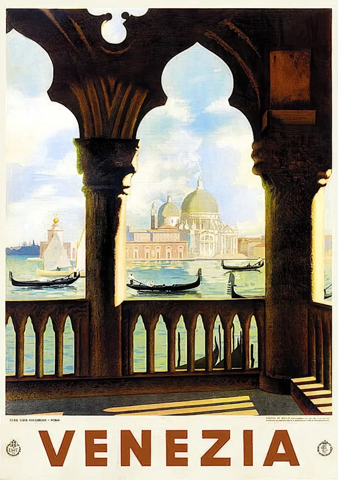 Vintažinis kelionių plakatas VENEZIA 1938 – vintažinis kelionių plakatas | Framein