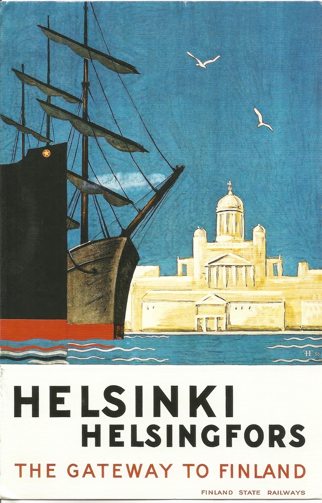 Vintažinis kelionių plakatas Helsinki ship – vintažinis kelionių plakatas | Framein