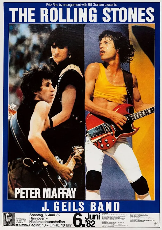 Vintažinis The Rolling Stones 2 koncerto plakatas – vintažinis koncerto plakatas | Framein