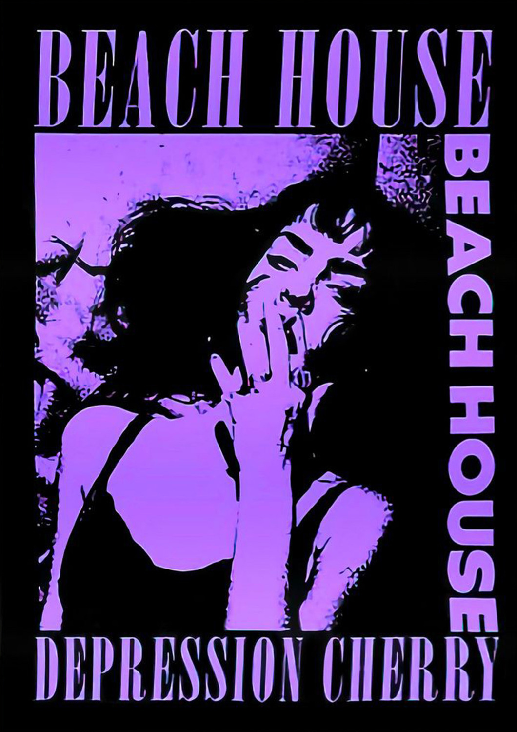 Vintažinis Beach House Depression Cherry koncerto plakatas – vintažinis koncerto plakatas | Framein