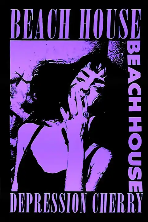 Vintažinis Beach House Depression Cherry koncerto plakatas – vintažinis koncerto plakatas | Framein