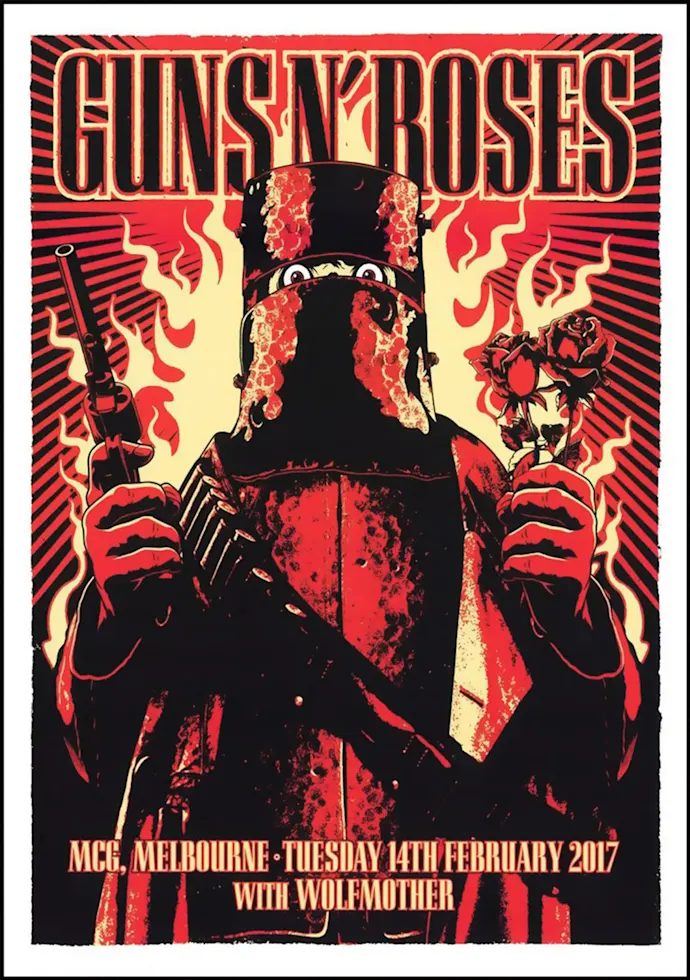 Vintažinis Guns and Roses (2) koncerto plakatas – vintažinis koncerto plakatas | Framein