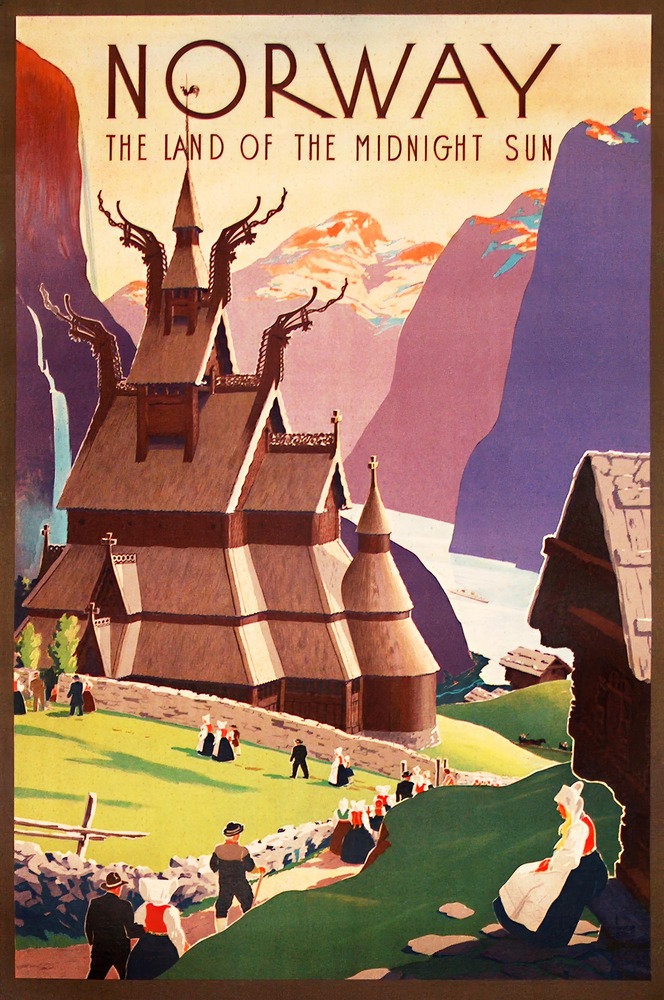 Vintažinis kelionių plakatas Norway 1930 – vintažinis kelionių plakatas | Framein