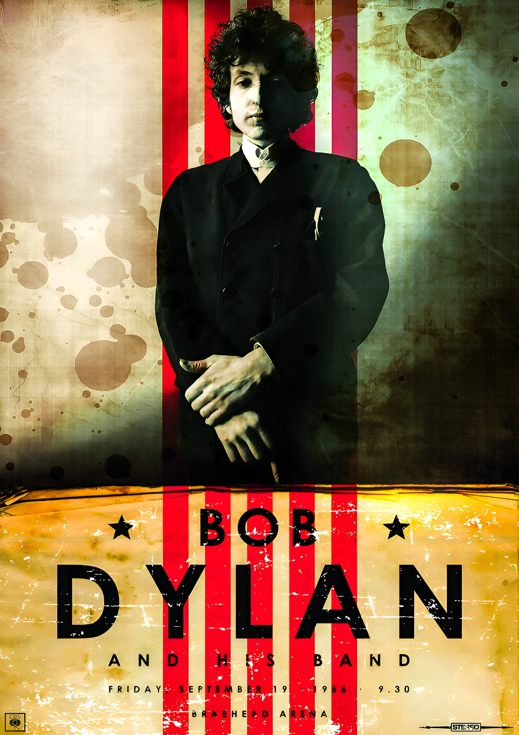 Vintažinis Bob Dylan (2) koncerto plakatas – vintažinis koncerto plakatas | Framein
