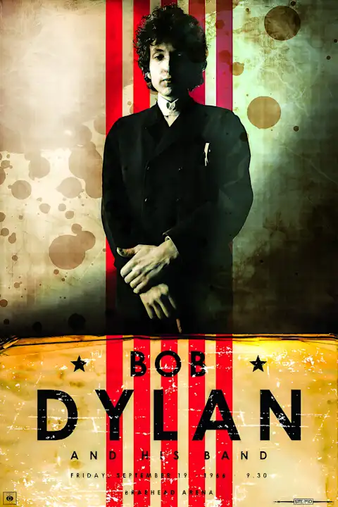Vintažinis Bob Dylan (2) koncerto plakatas – vintažinis koncerto plakatas | Framein