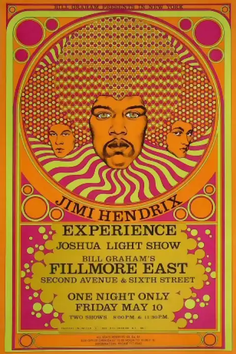 Vintažinis Jimi Hendrix (2) koncerto plakatas – vintažinis koncerto plakatas | Framein