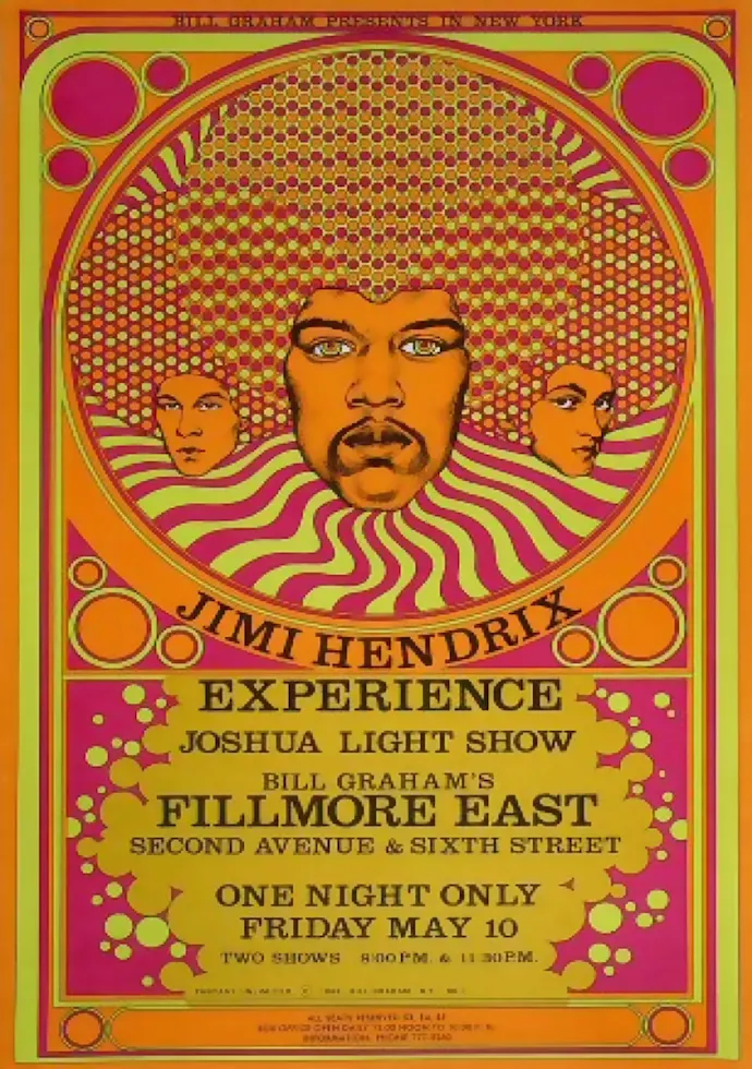 Vintažinis Jimi Hendrix (2) koncerto plakatas – vintažinis koncerto plakatas | Framein