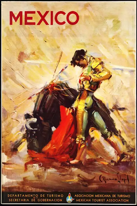 Vintažinis kelionių plakatas Mexico Matador – vintažinis kelionių plakatas | Framein