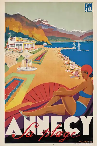 Vintažinis kelionių plakatas Annecy – vintažinis kelionių plakatas | Framein