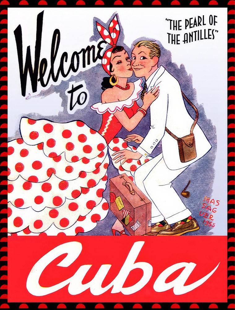 Vintažinis kelionių plakatas Cuba 1955 – vintažinis kelionių plakatas | Framein