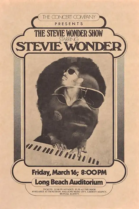 Vintažinis Stevie Wonder koncerto plakatas – vintažinis koncerto plakatas | Framein