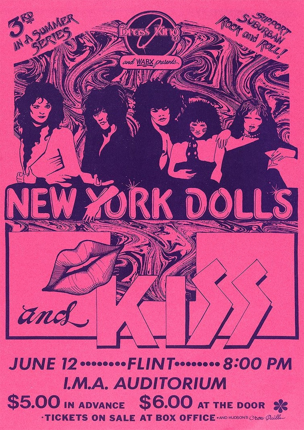 Vintažinis New York Dolls koncerto plakatas – vintažinis koncerto plakatas | Framein