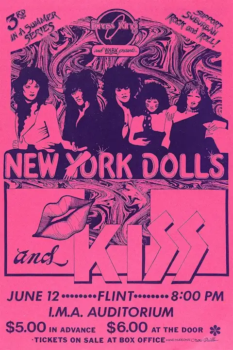 Vintažinis New York Dolls koncerto plakatas – vintažinis koncerto plakatas | Framein