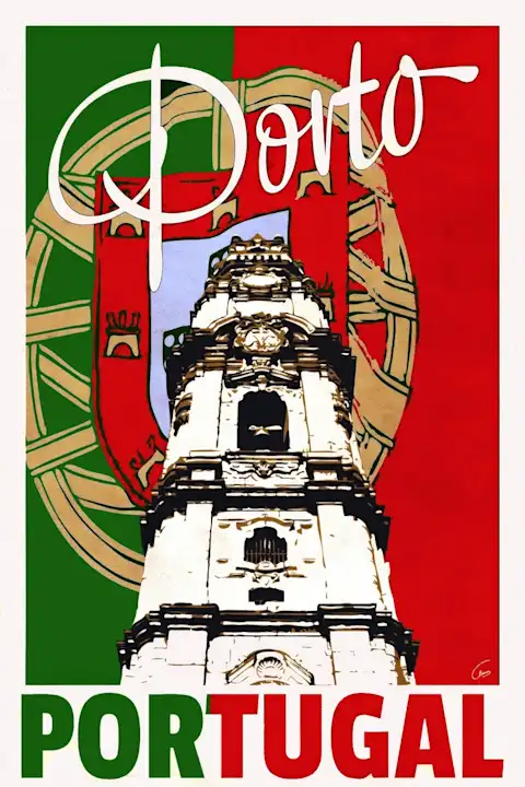 Vintažinis kelionių plakatas Porto Portugal – vintažinis kelionių plakatas | Framein