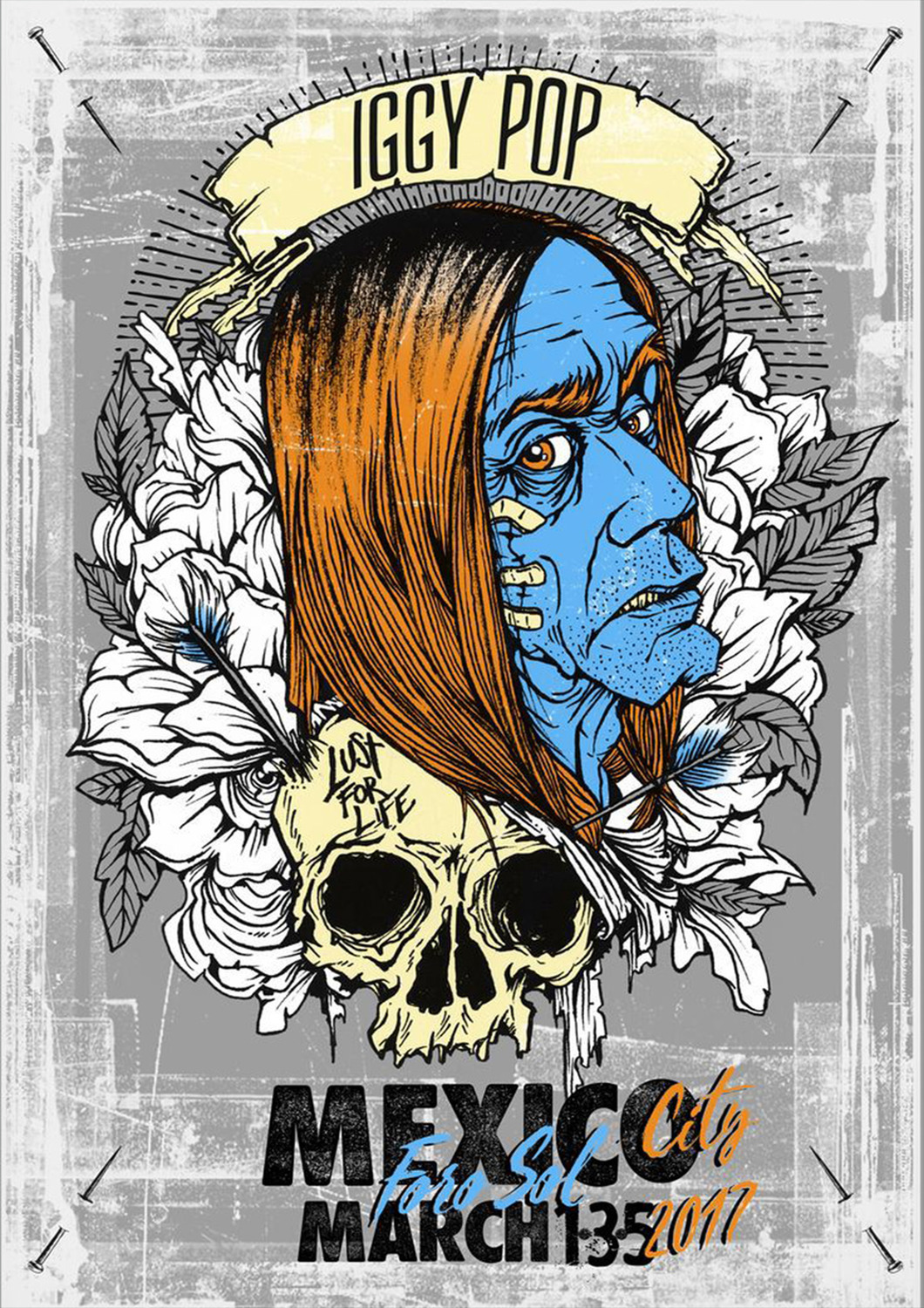 Vintažinis Iggy Pop koncerto plakatas – vintažinis koncerto plakatas | Framein