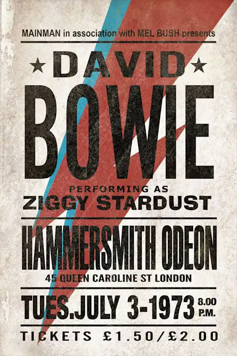 Vintažinis David Bowie (2) koncerto plakatas – vintažinis koncerto plakatas | Framein